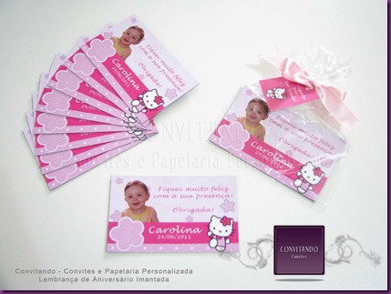 Lembran&ccedil;a de Anivers&aacute;rio, Im&atilde; de Geladeira, Convite-Infantil, Infantil, Convite, 1 aninho, Hello Kitty, Anivers&aacute;rio