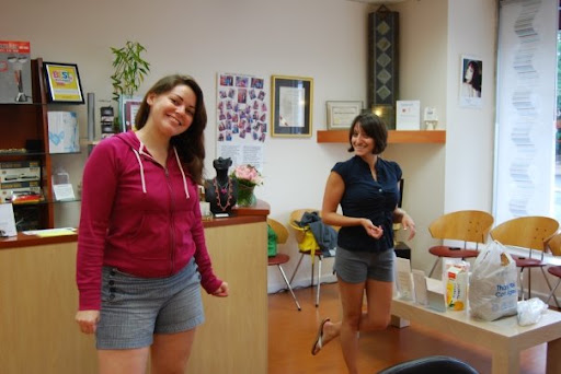 Annie and Gina setting out breakfast at BHC Salon and Spa. We had a pretty relaxing morning.