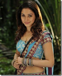 Tamanna Hot Half Saree Photos in Racha