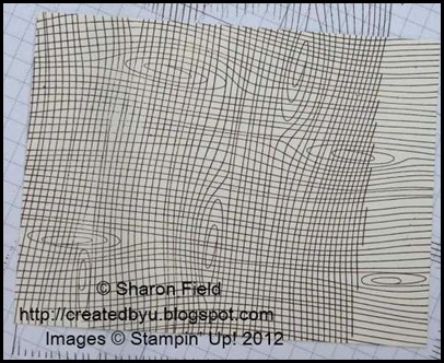 stamping the faux cheesecloth using woodgrain stamp image step 2