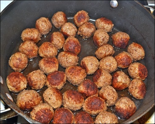 brown meatballs