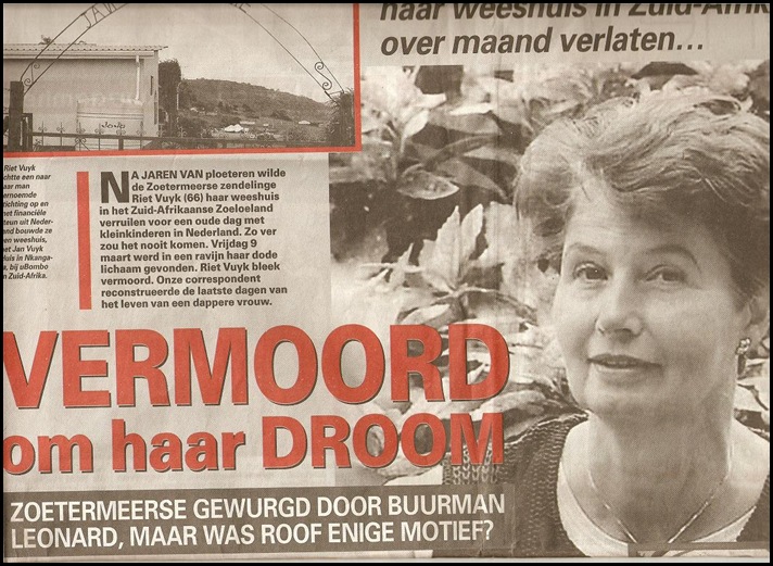 Vuyk Riet murder P1 TELEGRAAF Mar232012 by Joel Roerig critical of authorities Vuyk Riet murder P1 TELEGRAAF Mar232012 by Joel Roerig critical of authorities