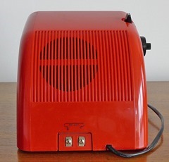 ELAC RD 100 flip clock radio in red, manufactured by Electroacustic GmbH, Germany