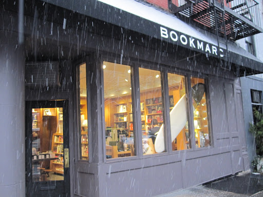 Outside of the BookMarc shop in the West Village of NYC. Check out the surf board in the window!