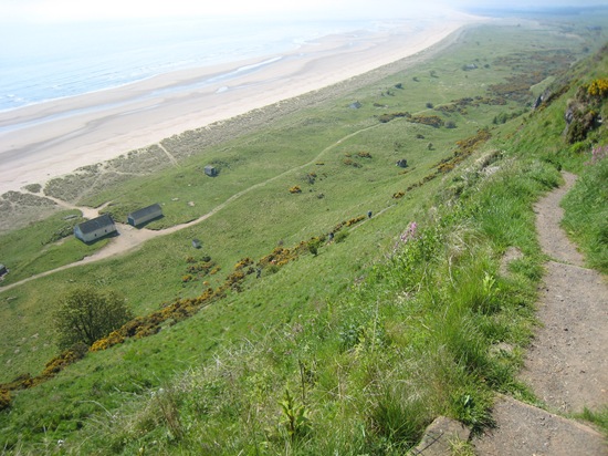 Down the cliff path at St Cyrus