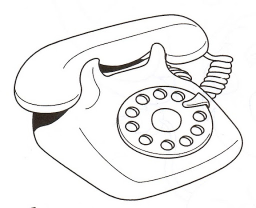 Dibujo de telefono antiguo para colorear