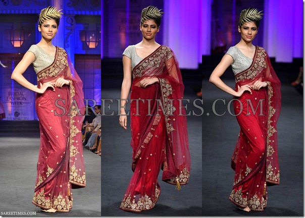 Vikram_Phadnis_Maroon_Shimmer_Saree