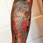 white lion tiger - Leg Tattoos Designs