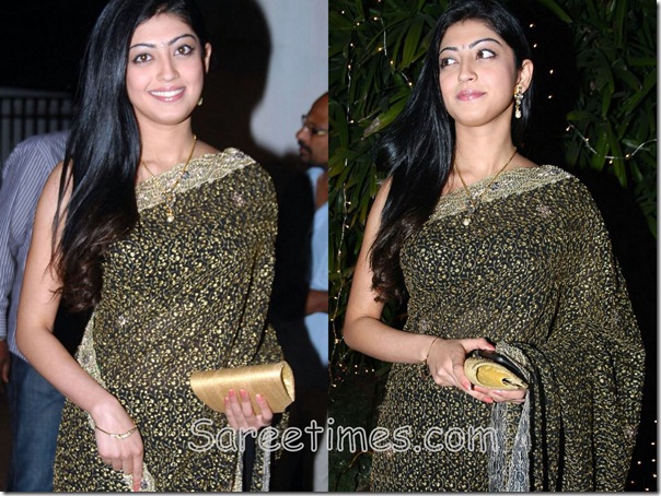 Pranitha_Black_Designer_Saree