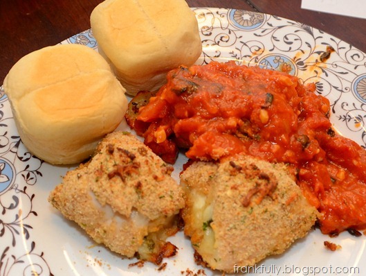 mozzarella and basil stuffed chicken with red sauce