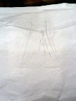 A sketch of the little girls' dress by Keny, who suggested that Tete Mercado create the actual garments.