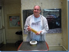 6343 Ottawa  Sussex Dr - Royal Canadian Mint tour - Bill holding gold bar weighing approx 28 lbs