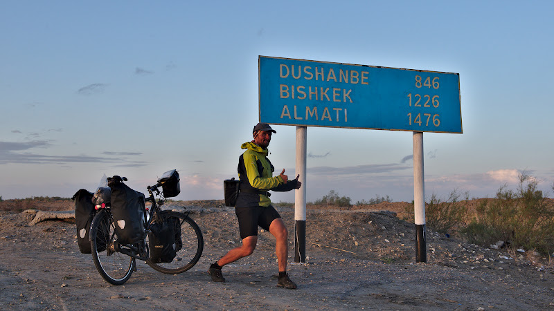 Just a bit more until Bishkek, even though the detour through the Pamir adds at least 1000 kilometers.