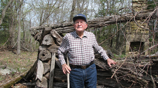 Bernice Morrison in front of the cabin where he was born
photo credit:  Michele Skalicky