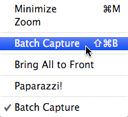 Paparazzi! difficult to find Batch Capture menu option