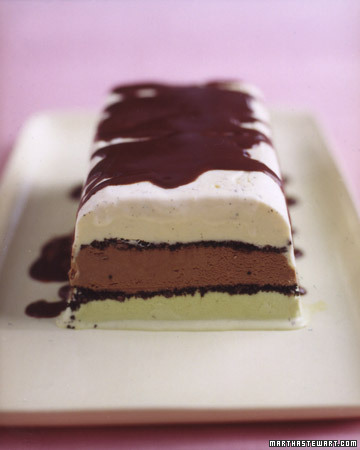 Neapolitan Ice Cream Cake. 
(marthastewart.com/315158/neapolitan-ce-cream-cake)