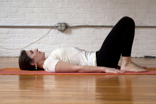 1. Starting point for bridge vinyasa