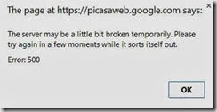 picasa web error