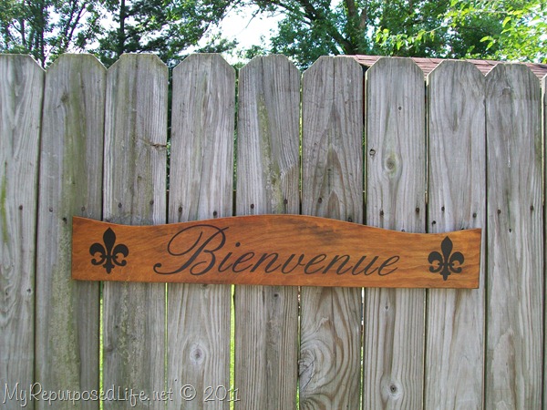stenciled sign
