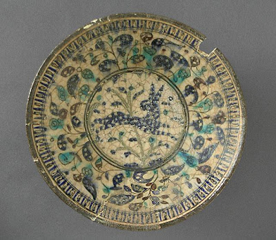 Bowl | Origin: Iran | Period: late 13th-early 14th century | Collection: The Madina Collection of Islamic Art, gift of Camilla Chandler Frost (M.2002.1.227) | Type: Ceramic; Vessel, Fritware, underglaze-painted, Height: 3 3/8 in. (8.57 cm); Diameter: 8 3/4 in. (22.22 cm)