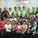 The Herbalife Marco Polo Cycling Team with distributors at the Herbalife main office in Kuala Lumpur.