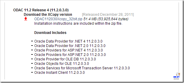Odp.Net Xcopy Install