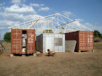Erecting living quarters for Wayne and Bev
