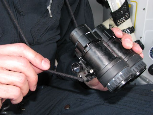 The night vision goggles allow the flight crew to see objects on the ground almost as if it were daytime. The goggles cost approximately $5,000 per pair.