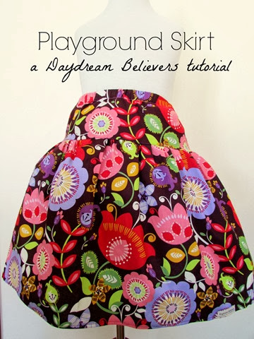 FREE Pattern and Tutorial from Daydream Believers: The Playground Skirt. Sizes 2t -8! Easy to follow DIY guide for creating a drop waist twirl skirt. www.daydreambelieversdesigns.com
