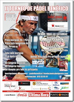 II Torneo de Pádel Benéfico Fundación Isabel Gemio en el Club Megasport Palma Mallorca.