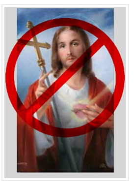 c0 This is an illustration from Kencarlson.org, a picture of Jesus with the "Universal No" over it and carrying the alt tag "No sissified Jesus!" You can see the article at http://kencarlson.org/leadership/leaders-and-lion-chasers/