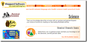 Top 10 Science Websites for Kids - Great online resources to get kids engaged in learning science. Suggestions made by Heidi Raki of Raki's Rad Resources. Shephards Software – Science Games – This site has great educational games overall, but the science ones are fabulous. There are tutorials, interactive games and quizzes on topics like Cells, Life Cycles and the Digestion System.