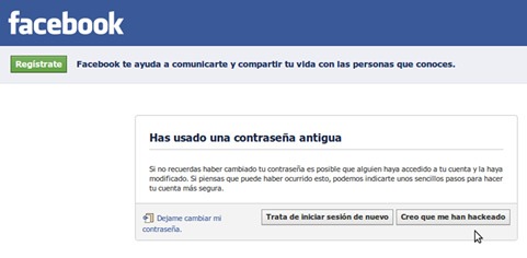 Cuenta de Facebook hackeada