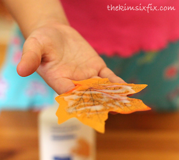 Gluing leaves onto tree