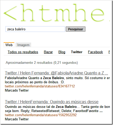 Busca no Twitter Busca no Twitter