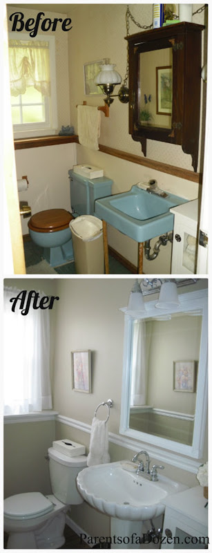 Blue Bathroom Makeover