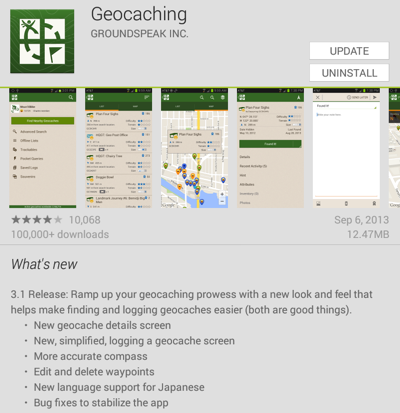 geocaching31android.png Geocaching version 3.1 for Android