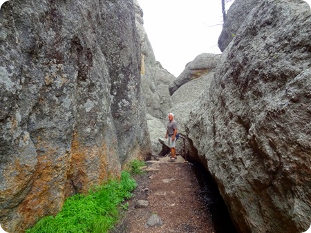 Paul hiking on boulders