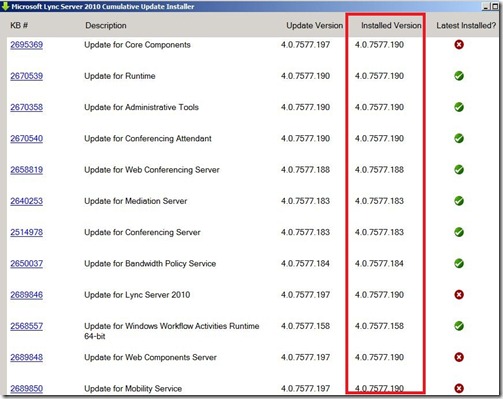 Lync Version - installer - markup Lync Version - installer - markup