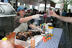 Moonlite Bar-B-Q Inn of Owensboro, KY handed out free samples of their slow cooked mutton (a.k.a. sheep).
