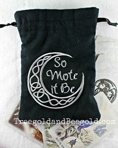 So Mote it Be Embroidered Celtic Moon Tarot or Rune Bag by Treegold and Beegold So Mote it Be Embroidered Celtic Moon Tarot or Rune Bag by Treegold and Beegold