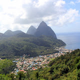 Our First View Of The Pitons - Castries, St. Lucia