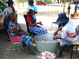 And some more teachers preparing the chicken (they killed 100 chickens for our function, and 1 cow!). South Africa - 523.jpg