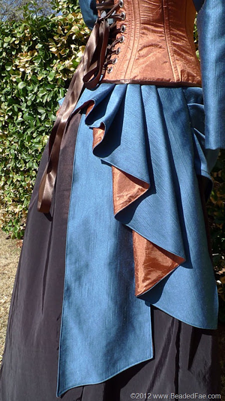 Orange and Teal Steampunk Costume Back