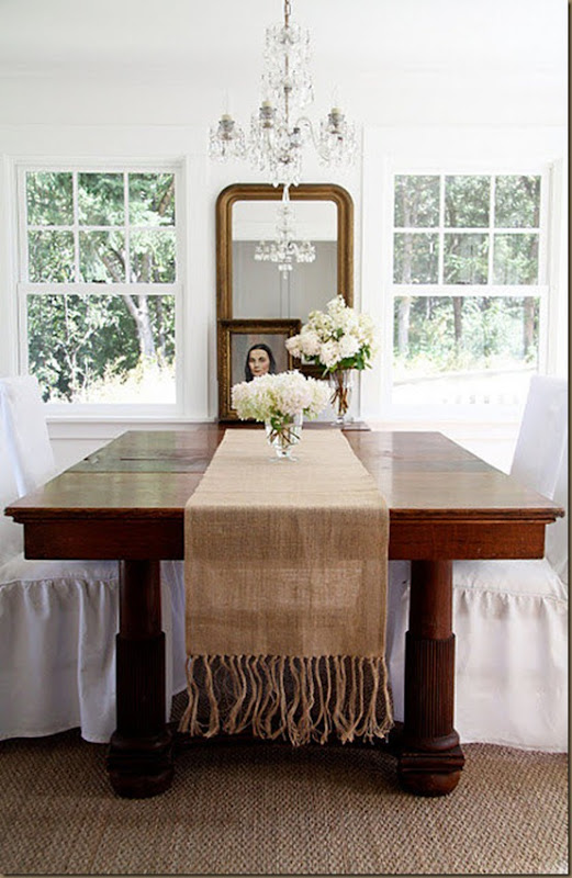 single layer burlap table runner