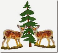 tree and 2 fawns