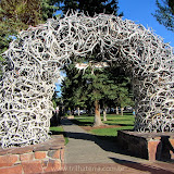 Portal feito com chifres de veado - Jackson Hole - Montana, EUA