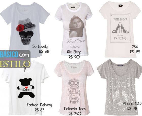 Moda T-shirt: Camisetas cheias de estilo. Moda T-shirt: Camisetas cheias de estilo.