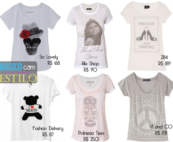 Moda T-shirt: Camisetas cheias de estilo. 