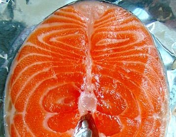 Red and white in salmon fish